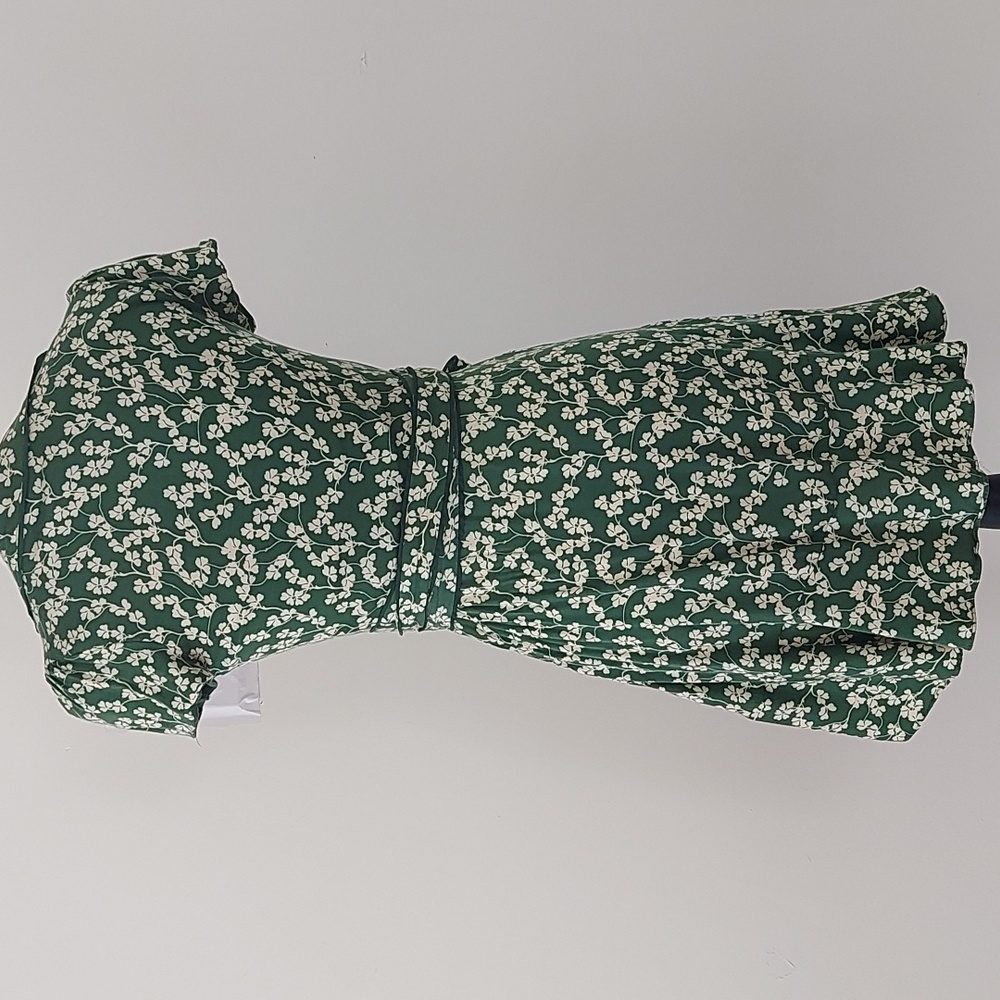 Urban Outfitters Kimchi Blue Rita Green Clover Floral Wrap Mini Dress XS (10) - Picture 9 of 15